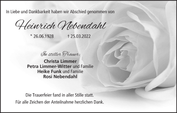 Anzeige von Heinrich Nebendahl von MGO