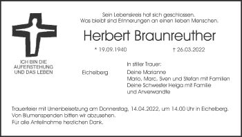 Anzeige von Herbert Braunreuther von MGO