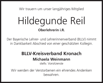 Anzeige von Hildegunde Reil von MGO