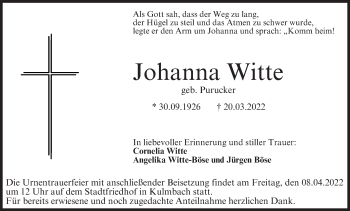 Anzeige von Johanna Witte von MGO