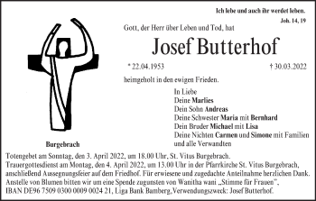 Anzeige von Josef Butterhof von MGO