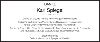 Anzeige von Karl Spiegel von MGO