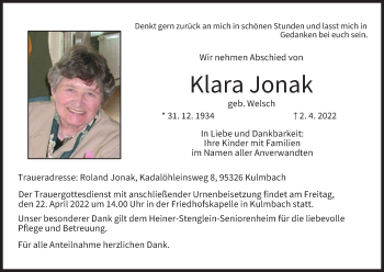 Anzeige von Klara Jonak von MGO
