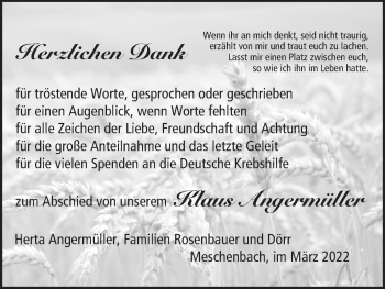 Anzeige von Klaus Angermüller von MGO