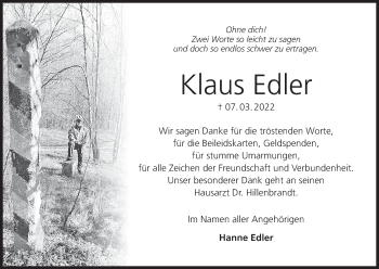 Anzeige von Klaus Edler von MGO