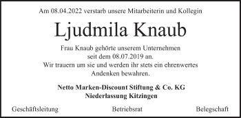 Anzeige von Ljudmila Knaub von MGO