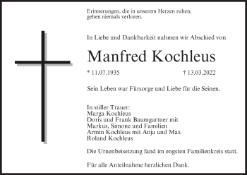 Anzeige von Manfred Kochleus von MGO