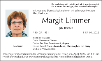 Anzeige von Margit Limmer von MGO