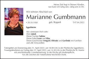 Anzeige von Marianne Gumbmann von MGO