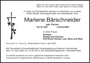 Anzeige von Marlene Bärschneider von MGO
