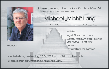 Anzeige von Michael Lang von MGO