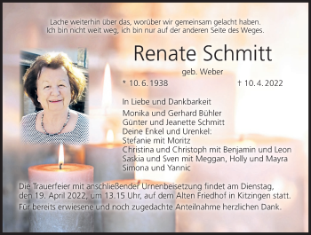 Anzeige von Renate Schmitt von MGO