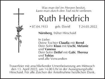 Anzeige von Ruth Hedrich von MGO