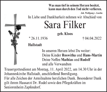 Anzeige von Sara Filker von MGO