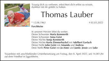 Anzeige von Thomas Lauber von MGO