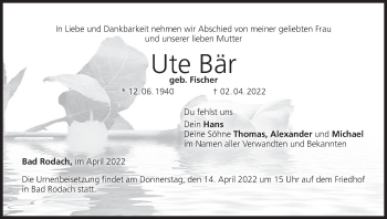 Anzeige von Ute Bär von MGO