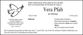 Anzeige von Vera Pfab von MGO