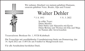 Anzeige von Walter Dehler von MGO