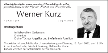 Anzeige von Werner Kurz von MGO