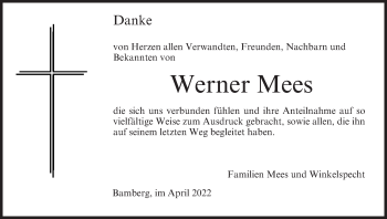 Anzeige von Werner Mees von MGO
