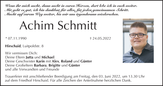 Anzeige von Achim Schmitt von MGO