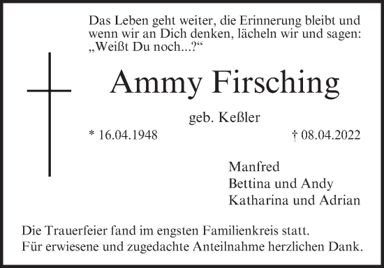 Anzeige von Ammy Firsching von MGO