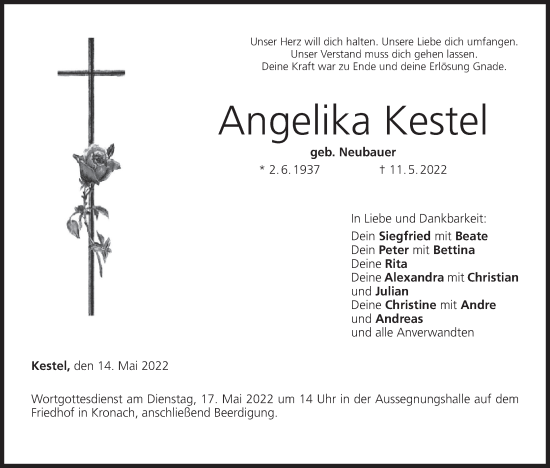 Anzeige von Angelika Kestel von MGO