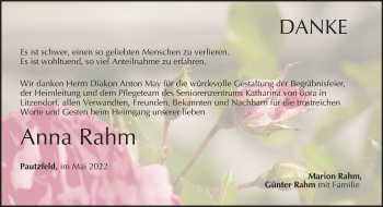 Anzeige von Anna Rahm von MGO