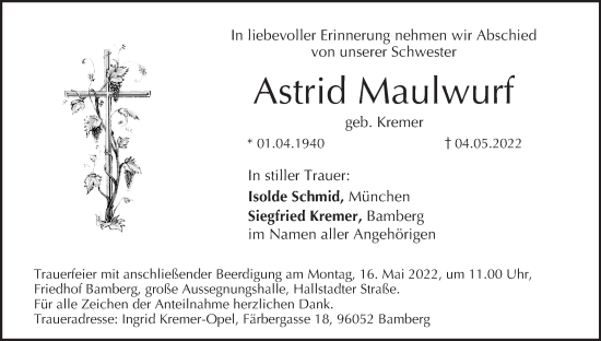 Anzeige von Astrid Maulwurf von MGO