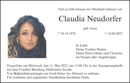 Anzeige von Claudia Neudorfer von MGO
