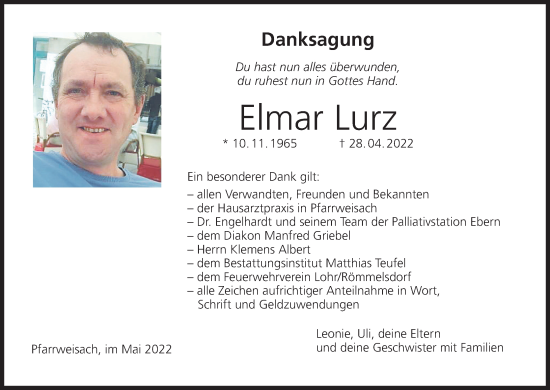 Anzeige von Elmar Lurz von MGO