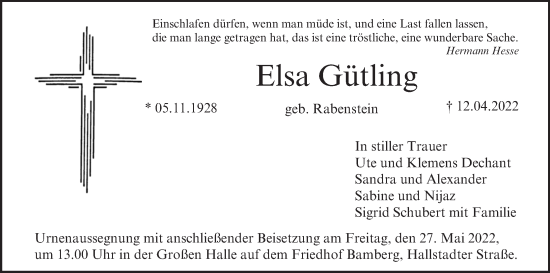 Anzeige von Elsa Gütling von MGO