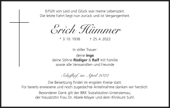 Anzeige von Erich Hümmer von MGO
