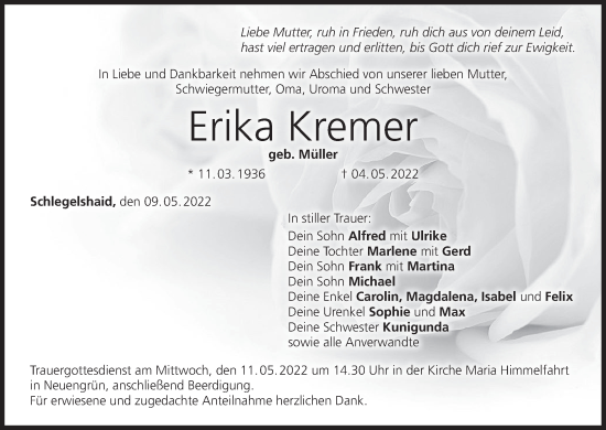 Anzeige von Erika Kremer von MGO