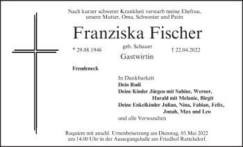 Anzeige von Franziska Fischer von MGO