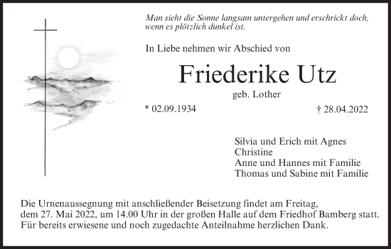 Anzeige von Friederike Utz von MGO
