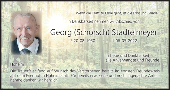 Anzeige von Georg Stadtelmeyer von MGO
