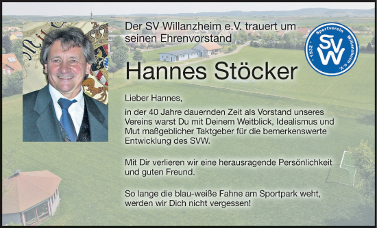 Anzeige von Hannes Stöcker von MGO
