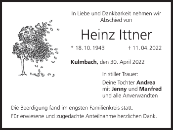 Anzeige von Heinz Ittner von MGO