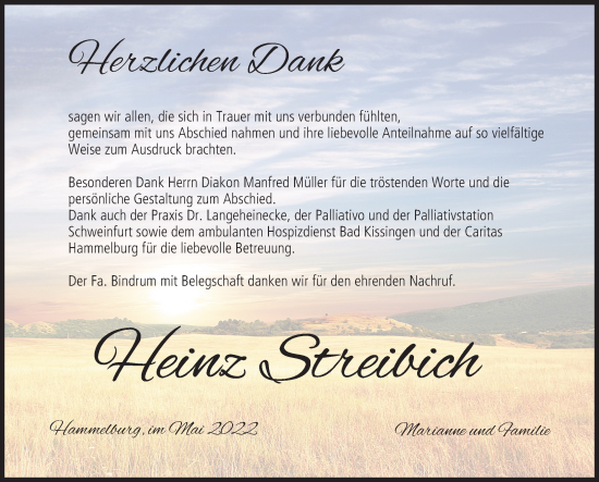 Anzeige von Heinz Streibich von MGO