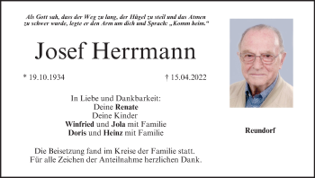 Anzeige von Josef Herrmann von MGO