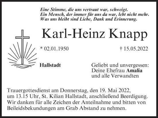 Anzeige von Karl-Heinz Knapp von MGO