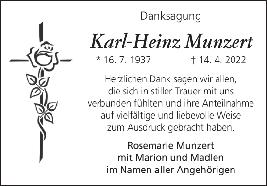 Anzeige von Karl-Heinz Munzert von MGO