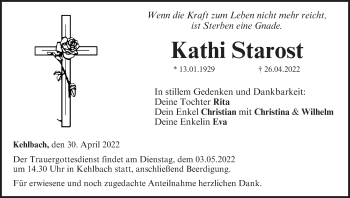 Anzeige von Kathi Starost von MGO