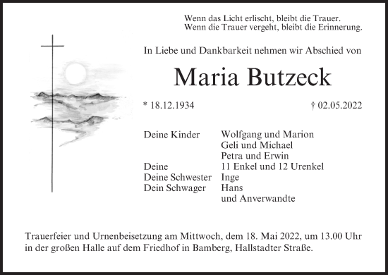 Anzeige von Maria Butzeck von MGO