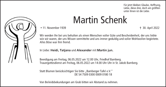 Anzeige von Martin Schenk von MGO