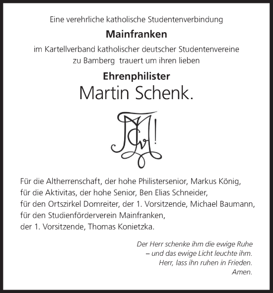 Anzeige von Martin Schenk von MGO