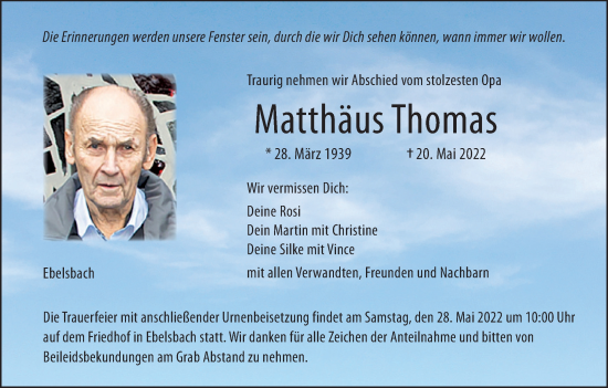 Anzeige von Matthäus Thomas von MGO