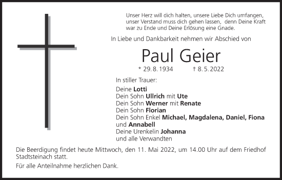 Anzeige von Paul Geier von MGO