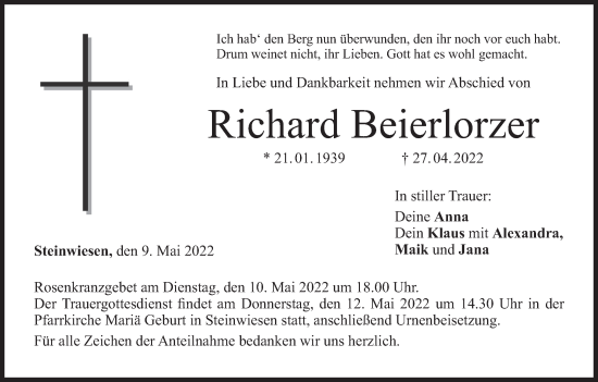 Anzeige von Richard Beierlorzer von MGO